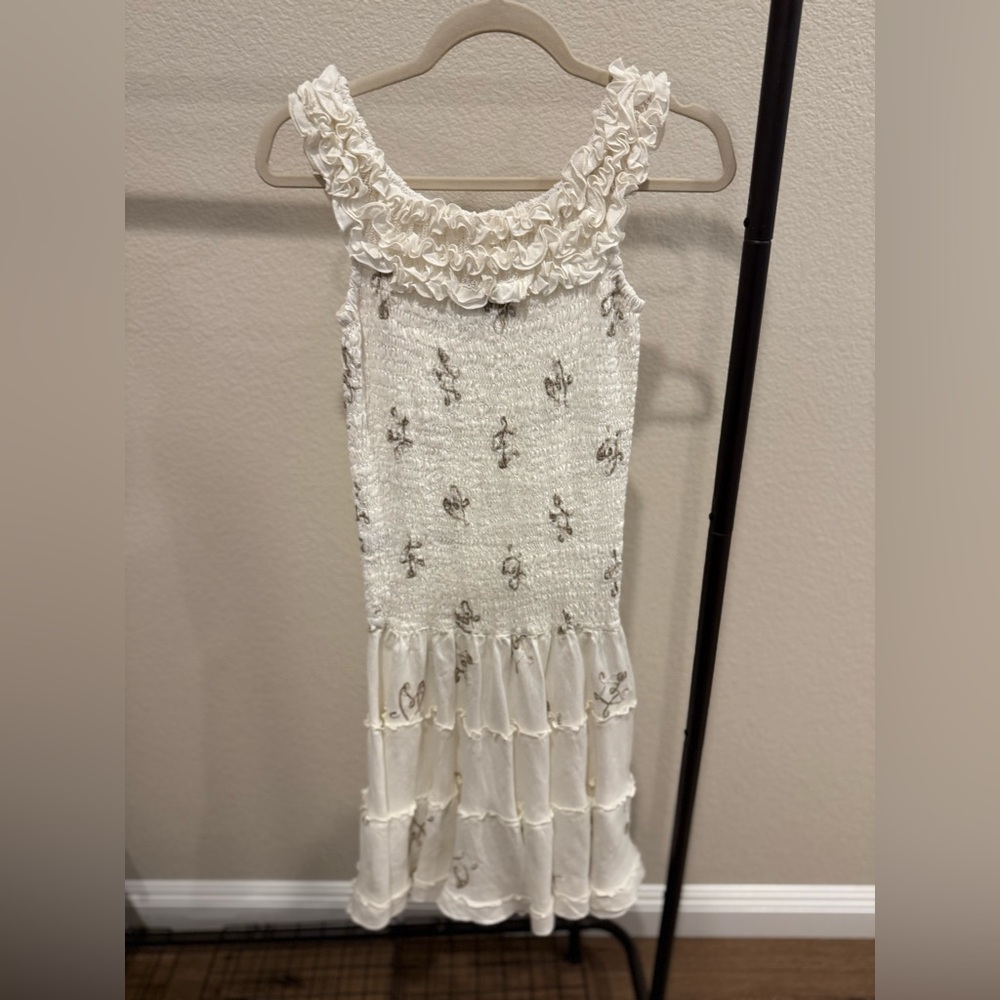 Elegant White and Gray Kids Dress